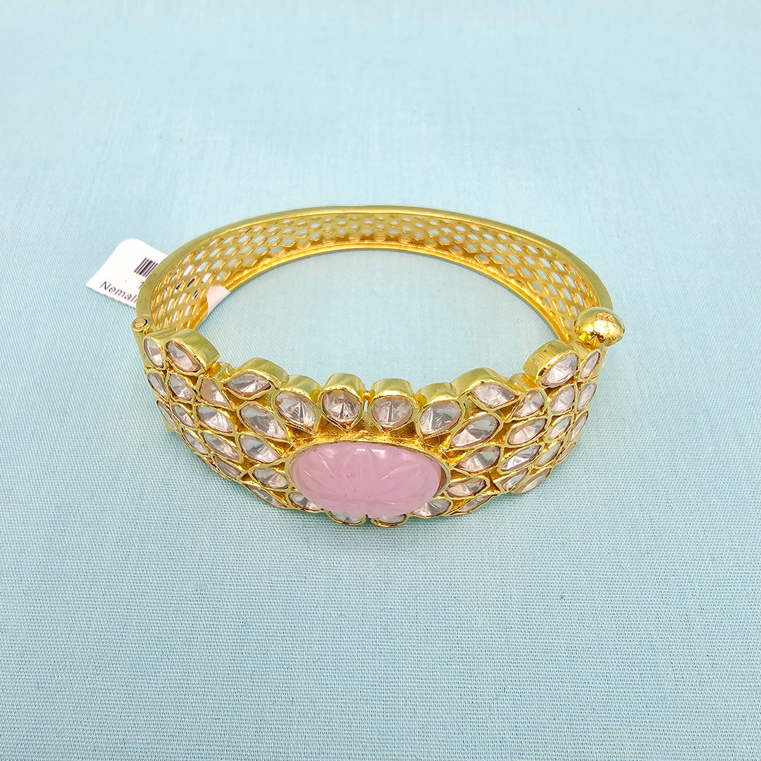 Pink Moissanite Kada