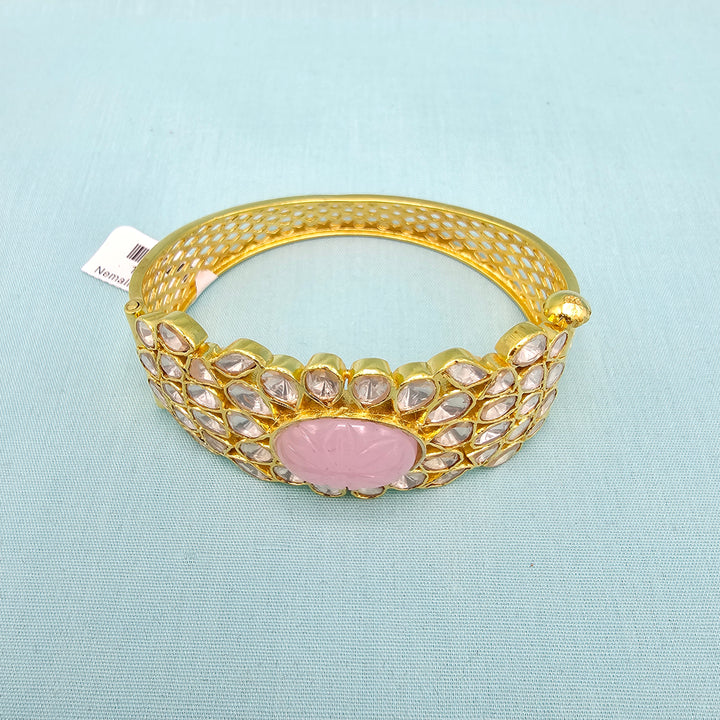 Pink Moissanite Kada