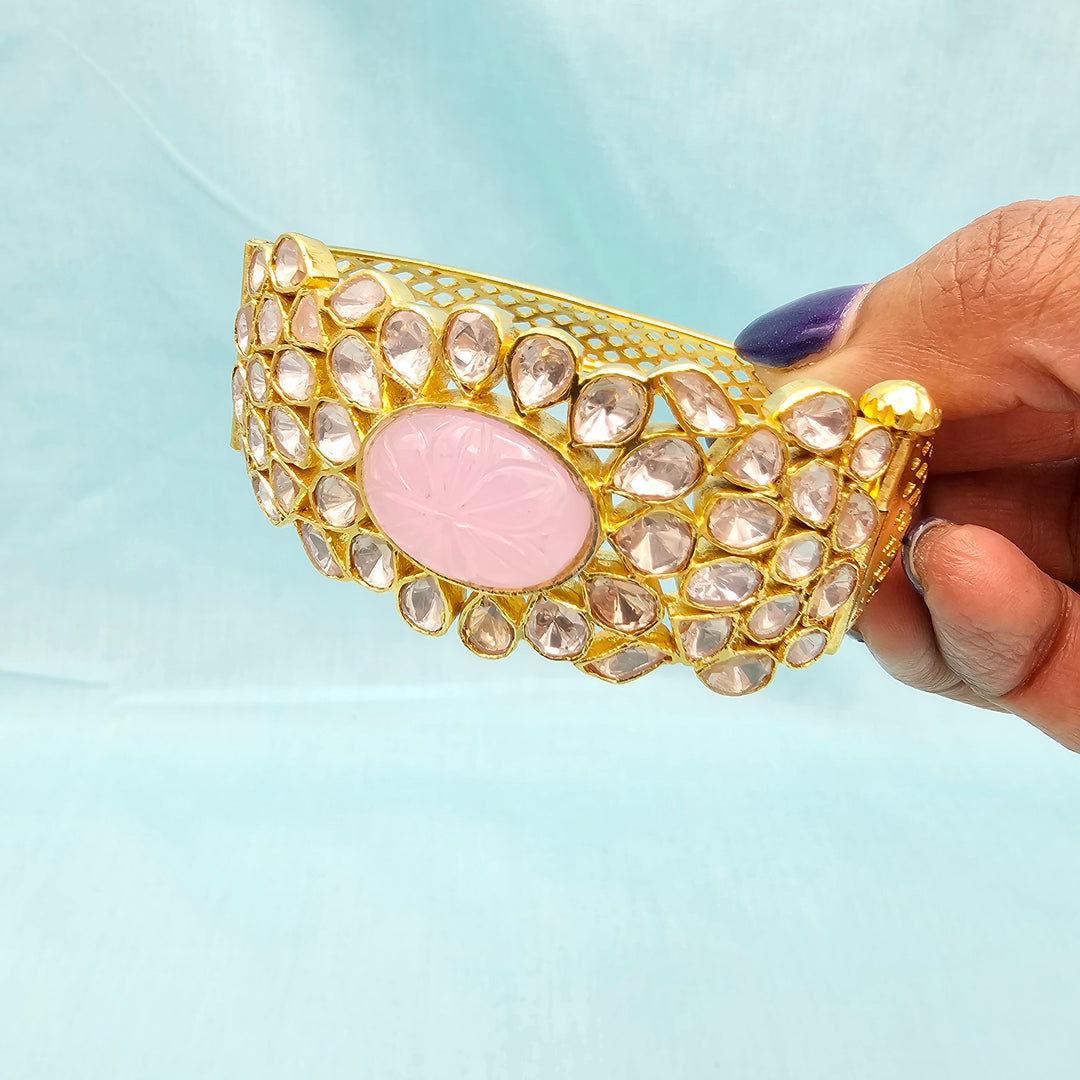 Pink Moissanite Kada