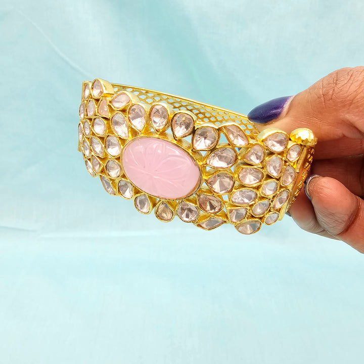 Pink Moissanite Kada