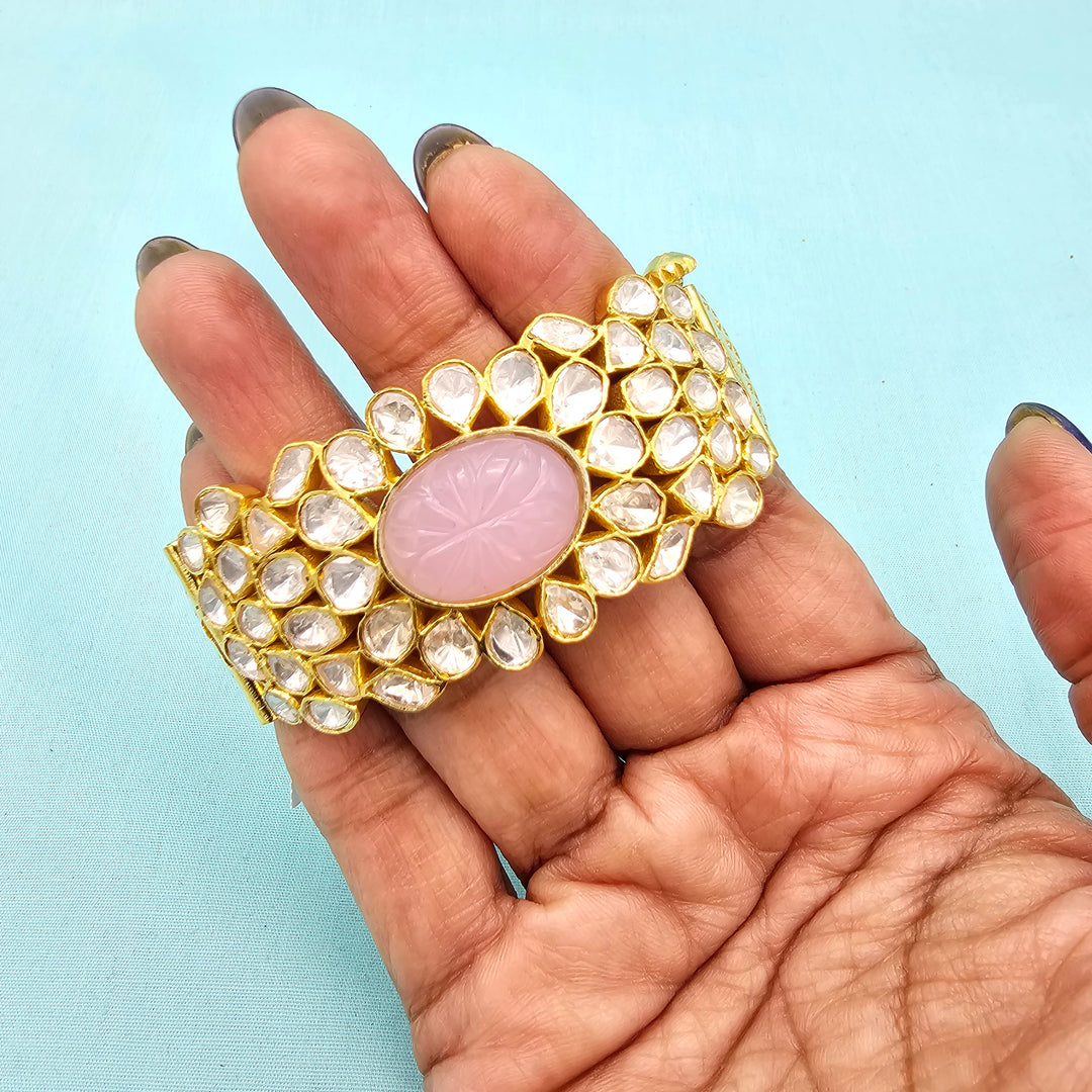 Pink Moissanite Kada