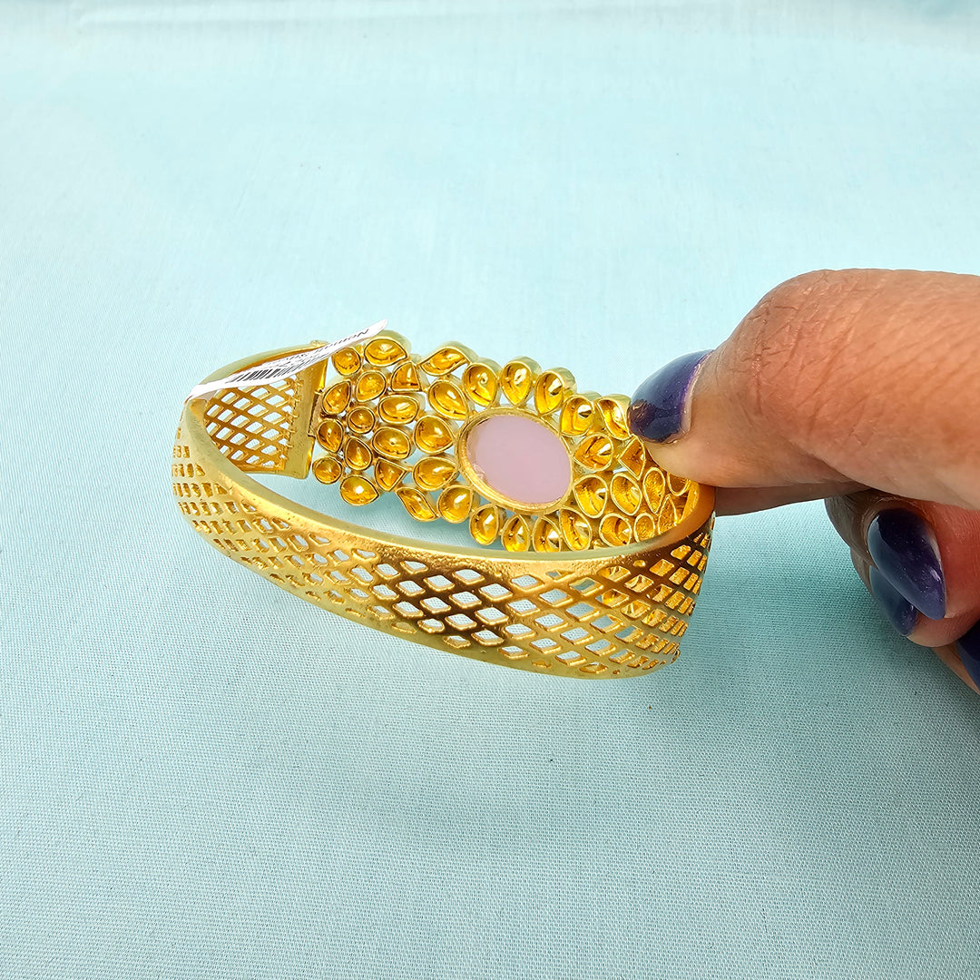 Pink Moissanite Kada