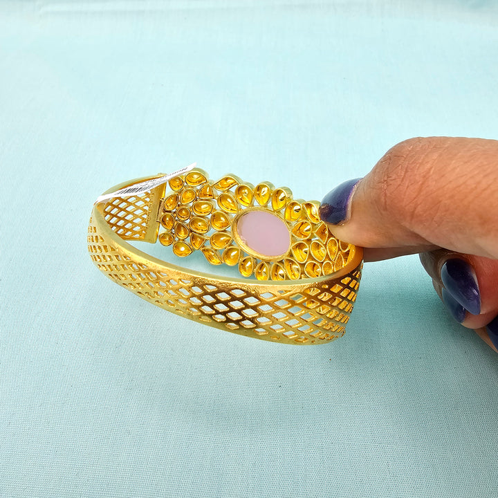Pink Moissanite Kada