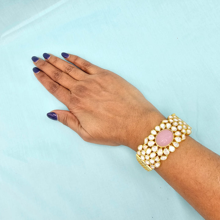 Pink Moissanite Kada