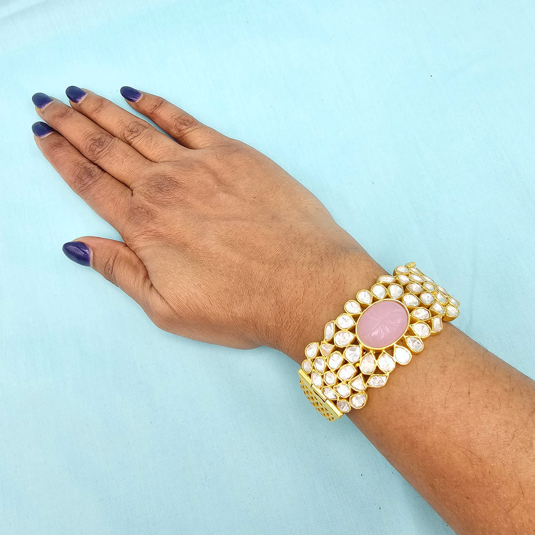 Pink Moissanite Kada