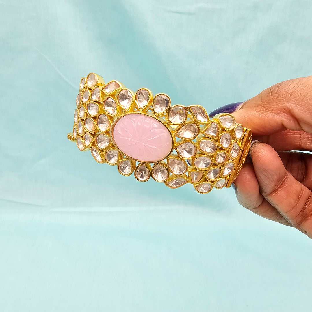 Pink Moissanite Kada
