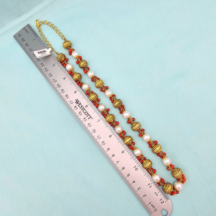 Nakshi Coral Pearl Chain