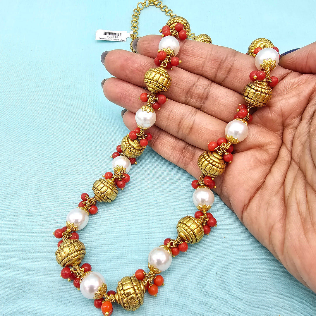 Nakshi Coral Pearl Chain