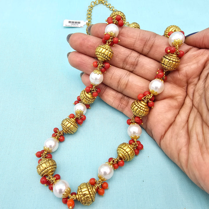 Nakshi Coral Pearl Chain