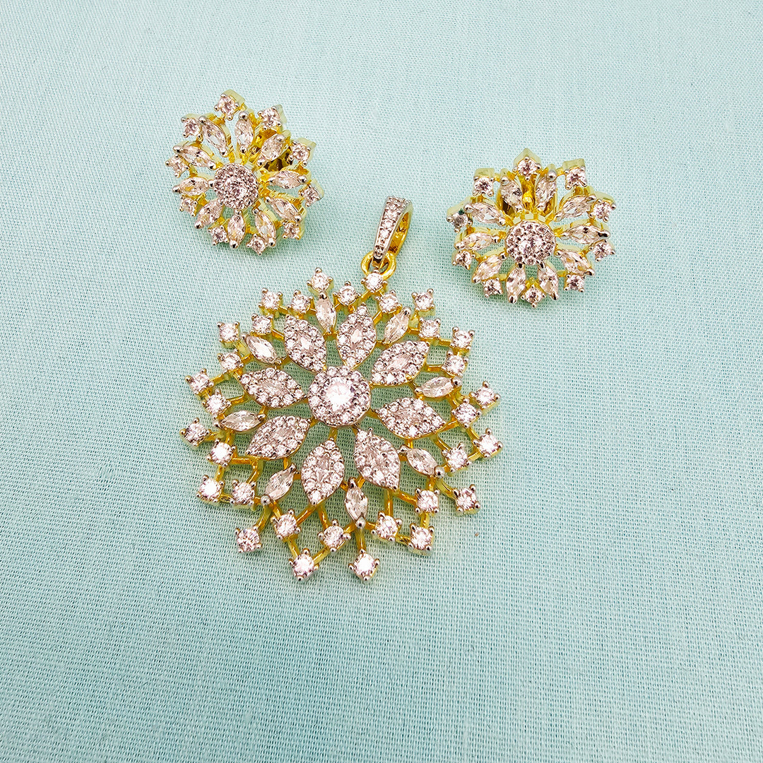 Full White CZ Pendant Set