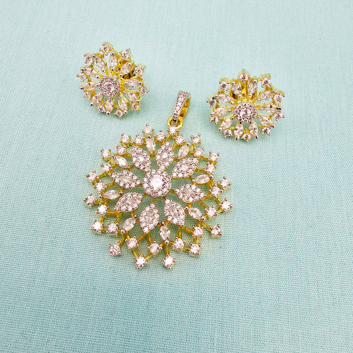 Full White CZ Pendant Set