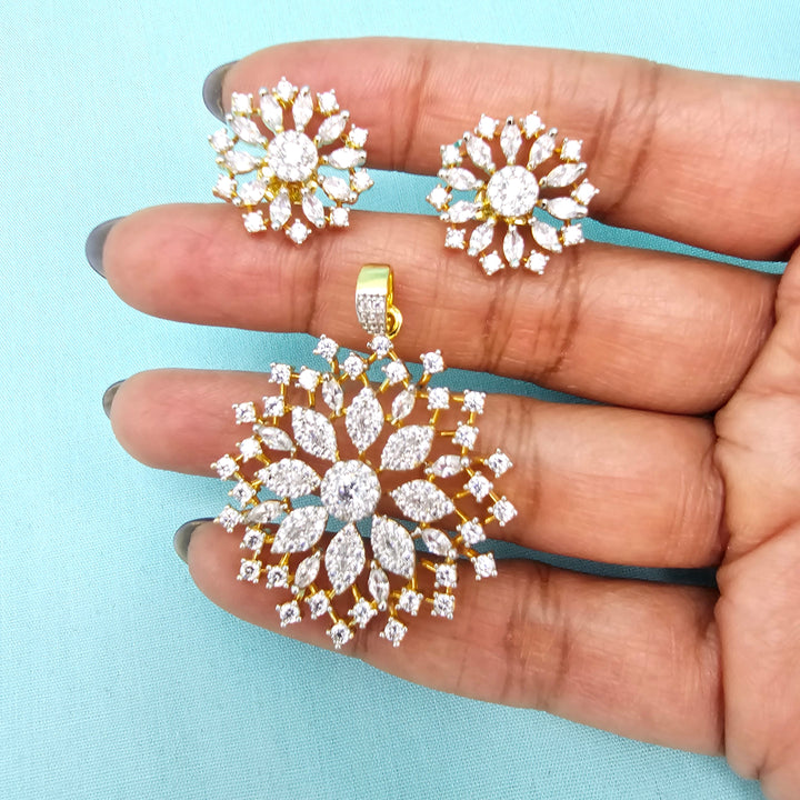 Full White CZ Pendant Set