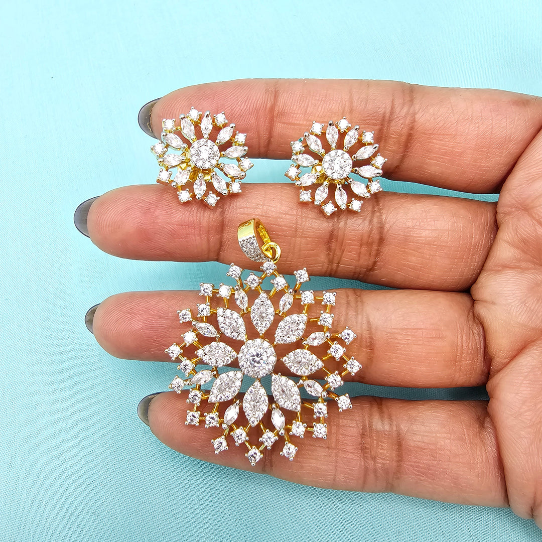 Full White CZ Pendant Set