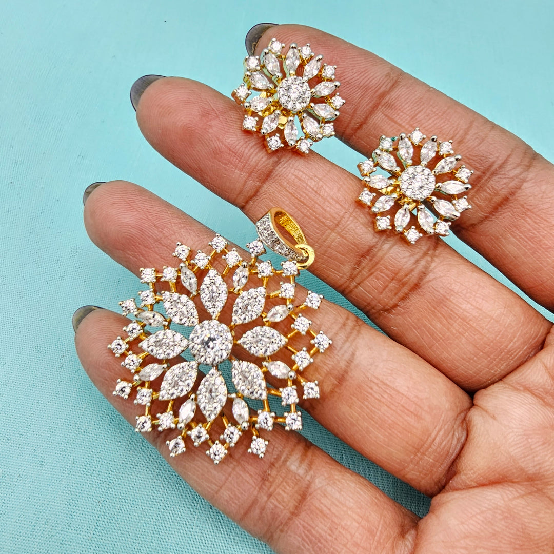 Full White CZ Pendant Set