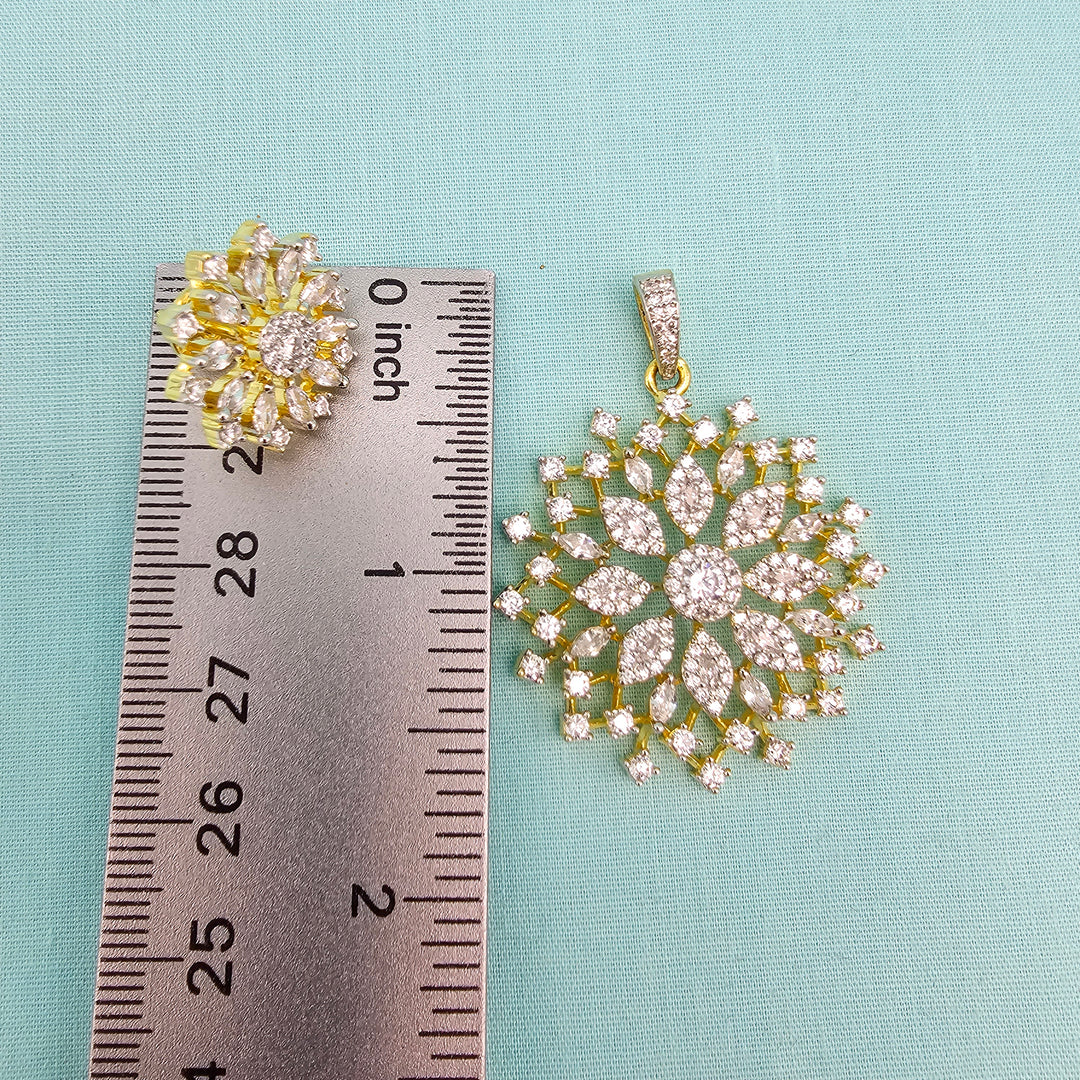 Full White CZ Pendant Set