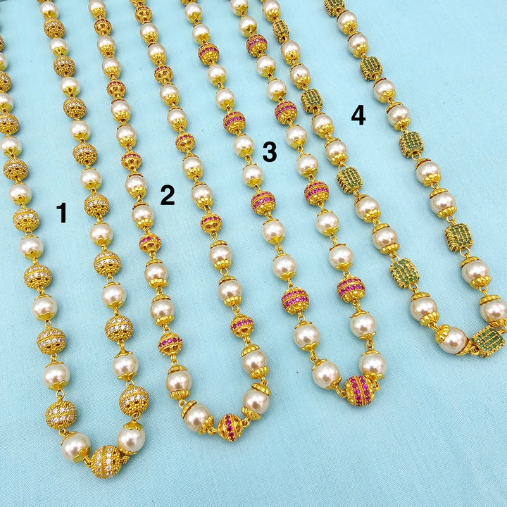 Rich CZ ball Silver Chain