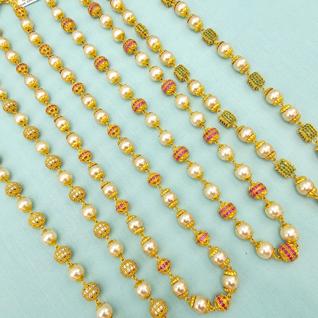 Rich CZ ball Silver Chain