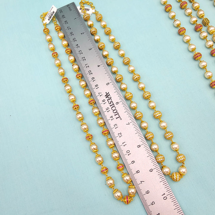 Rich CZ ball Silver Chain