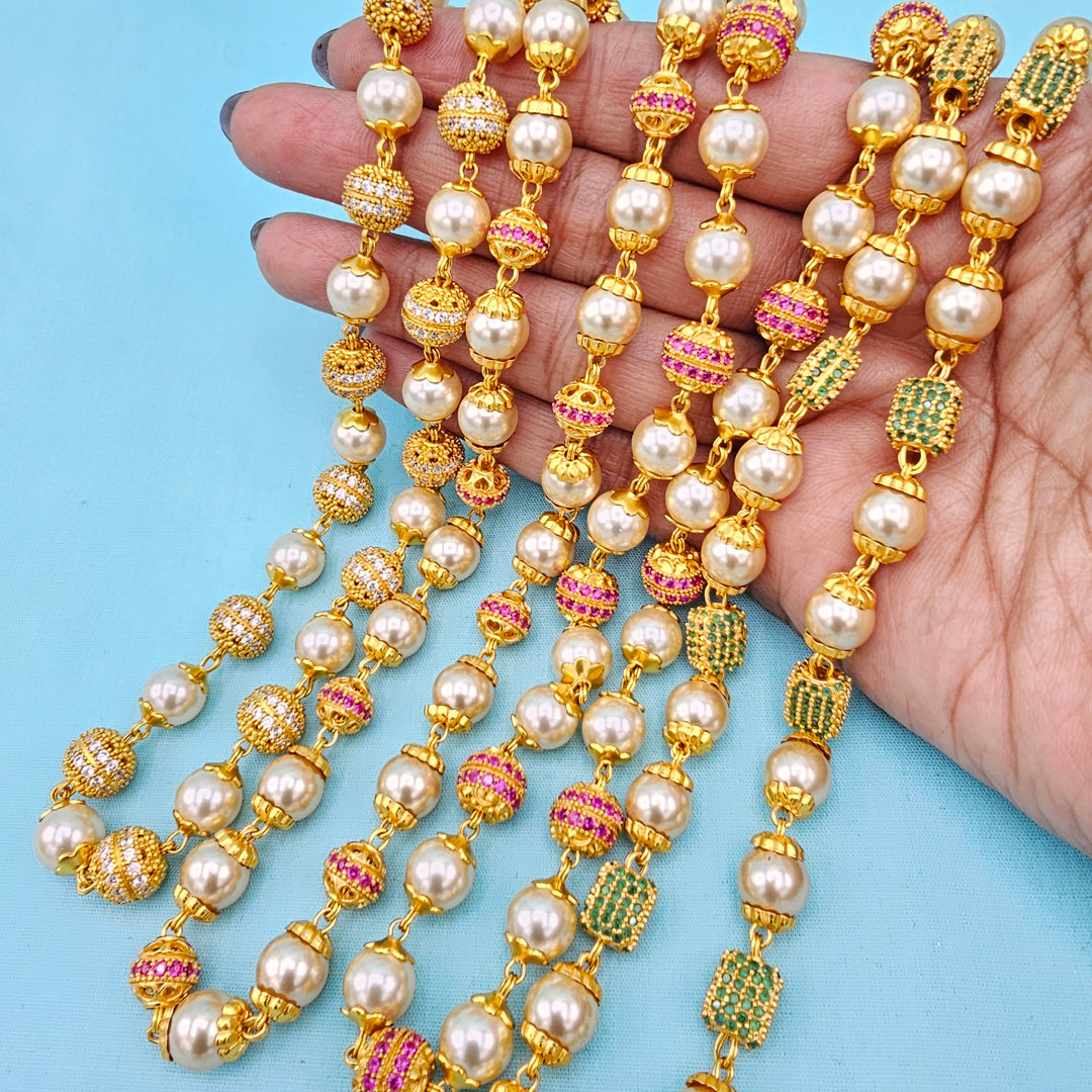 Rich CZ ball Silver Chain