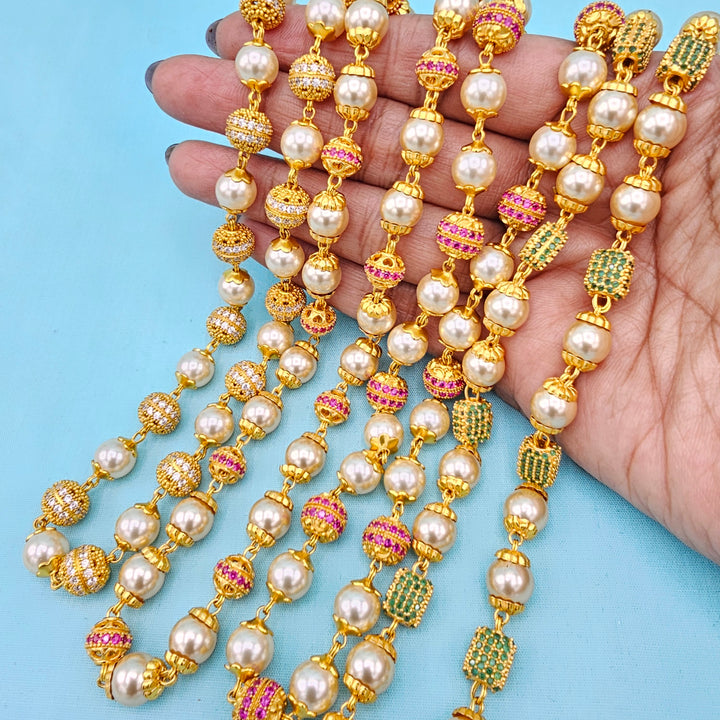 Rich CZ ball Silver Chain