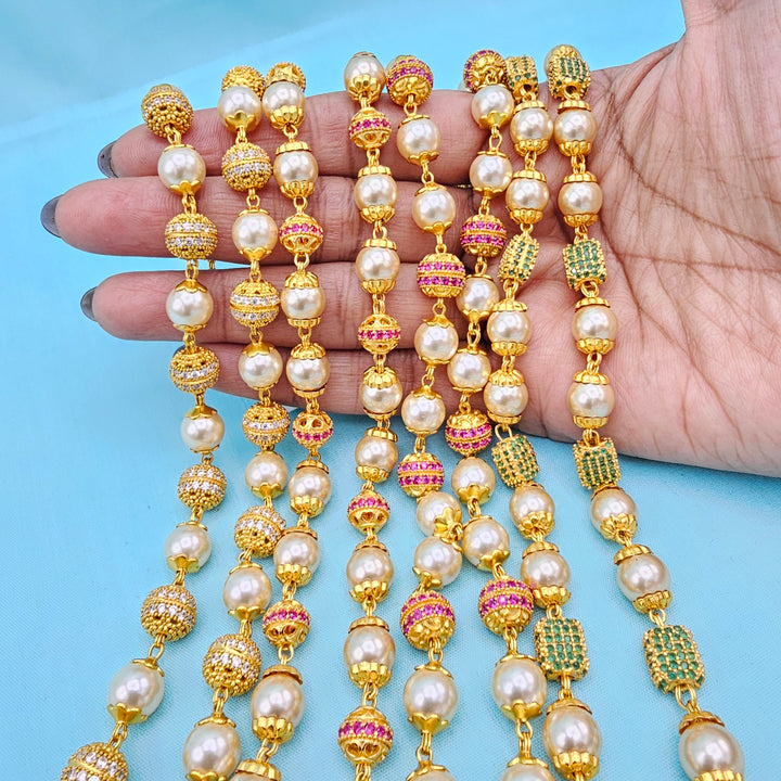 Rich CZ ball Silver Chain