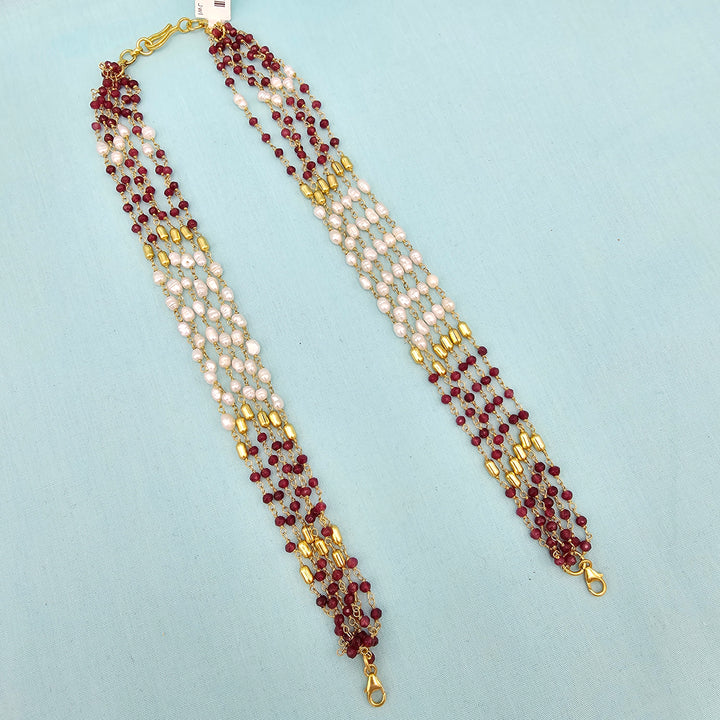 Red Rice pearls Chain
