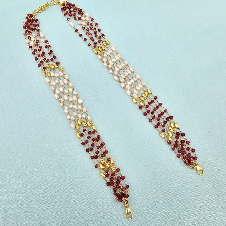 Red Rice pearls Chain