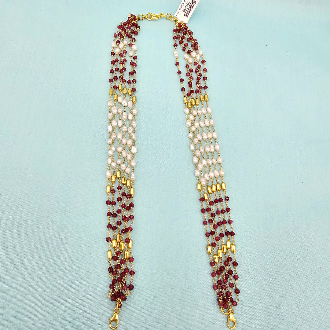 Red Rice pearls Chain