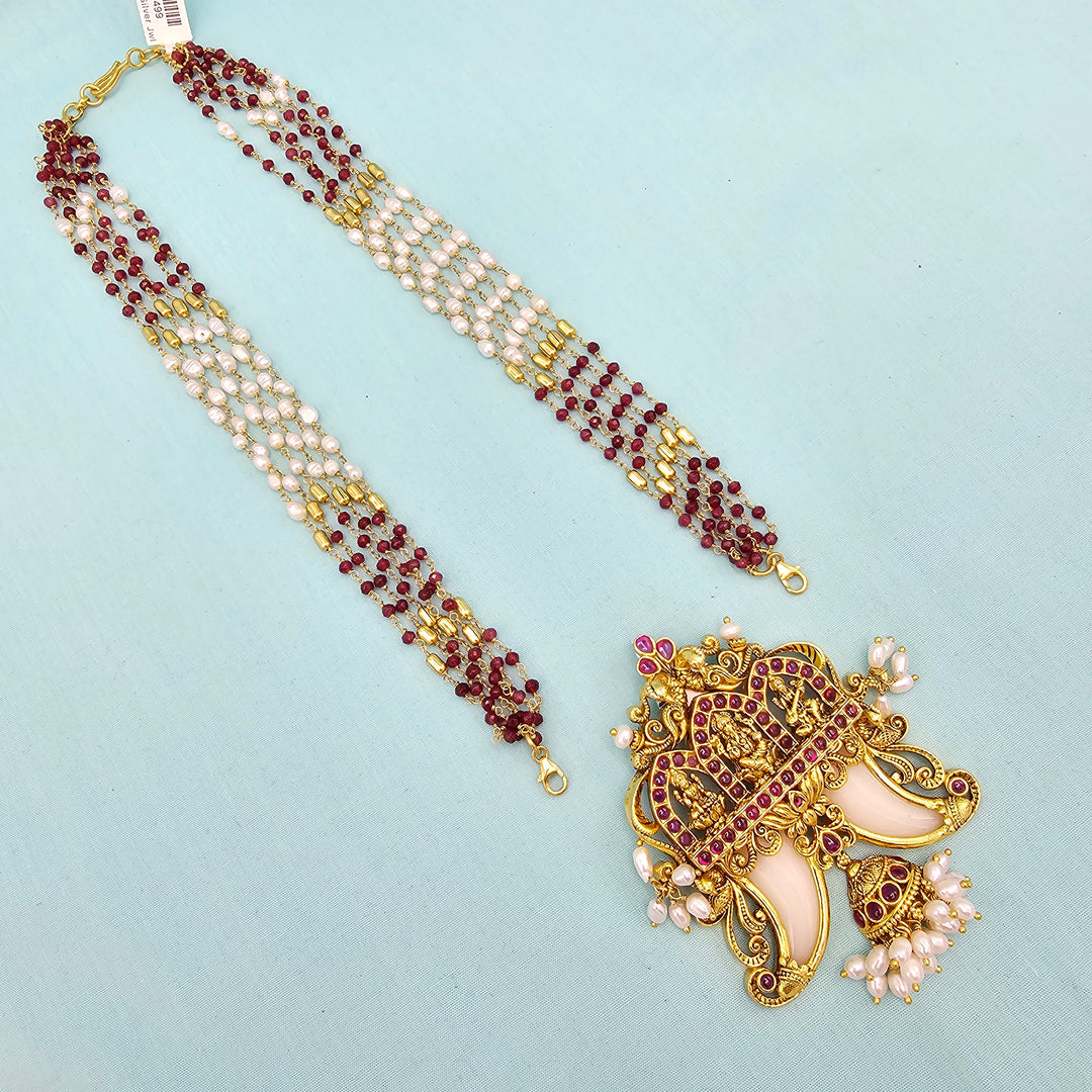 Red Rice pearls Chain
