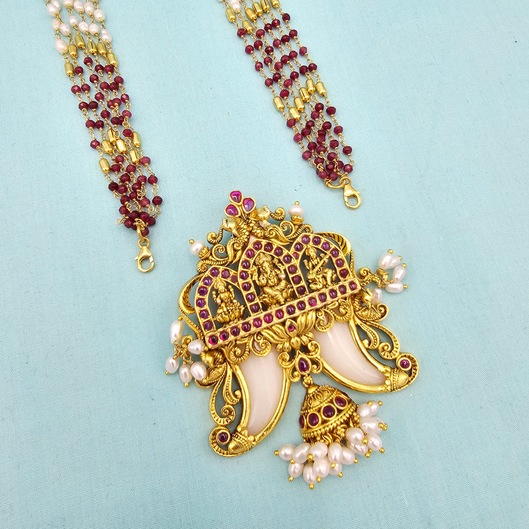 Red Rice pearls Chain