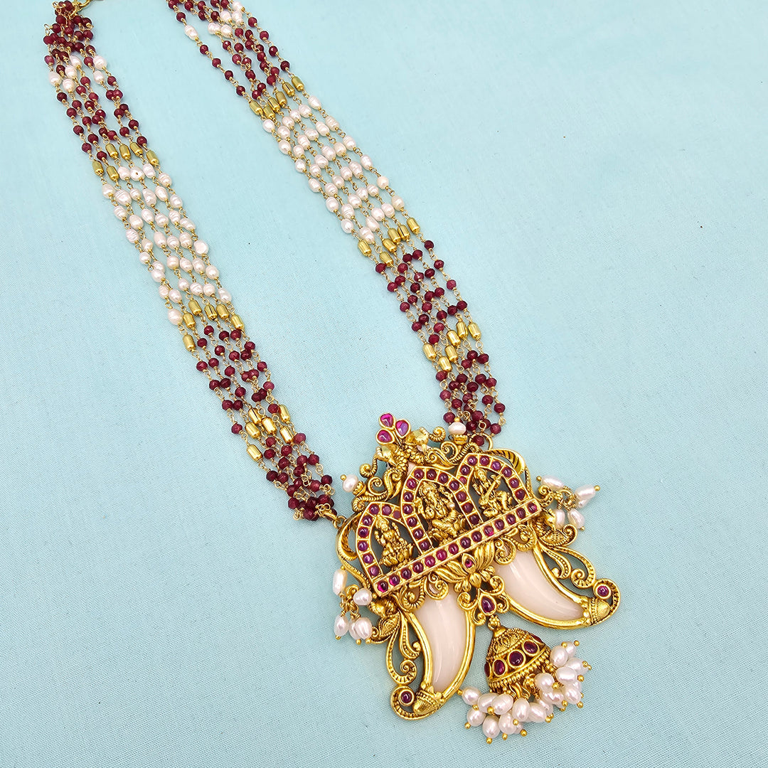 Red Rice pearls Chain