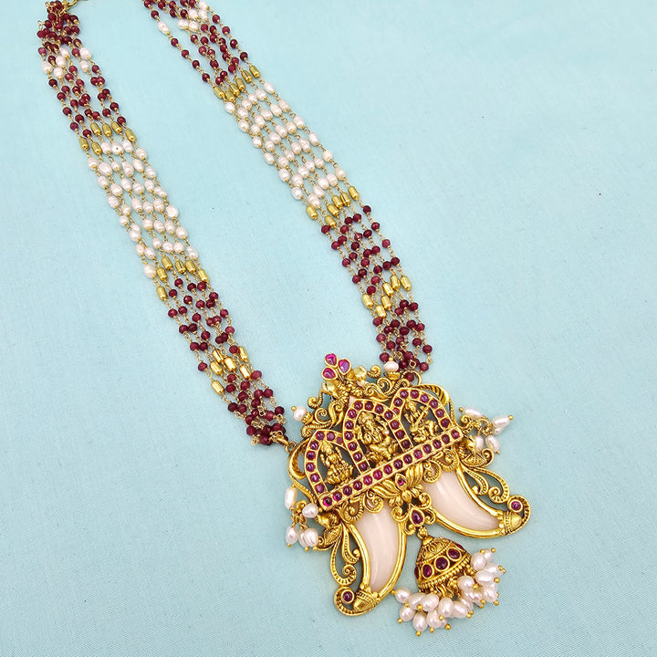 Red Rice pearls Chain