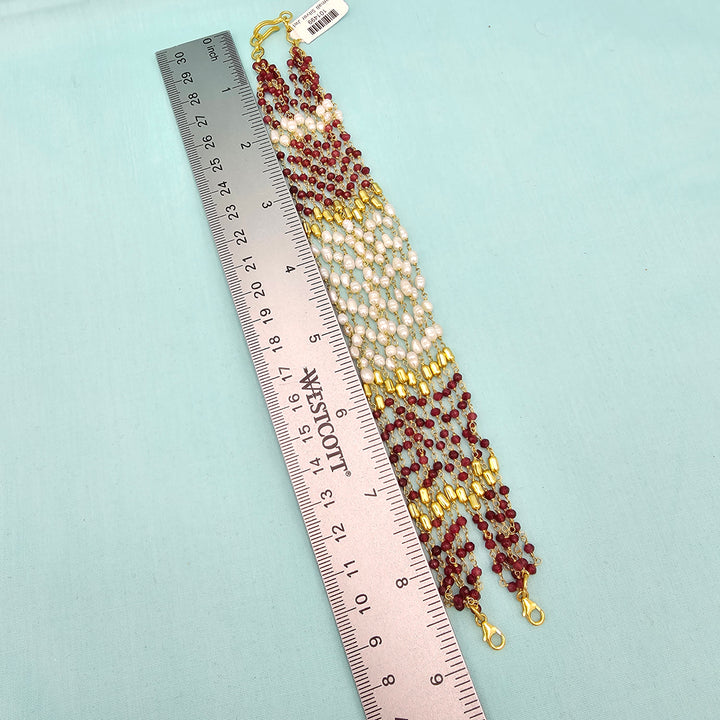 Red Rice pearls Chain