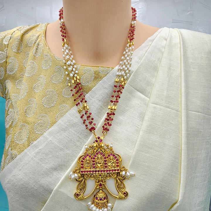 Red Rice pearls Chain