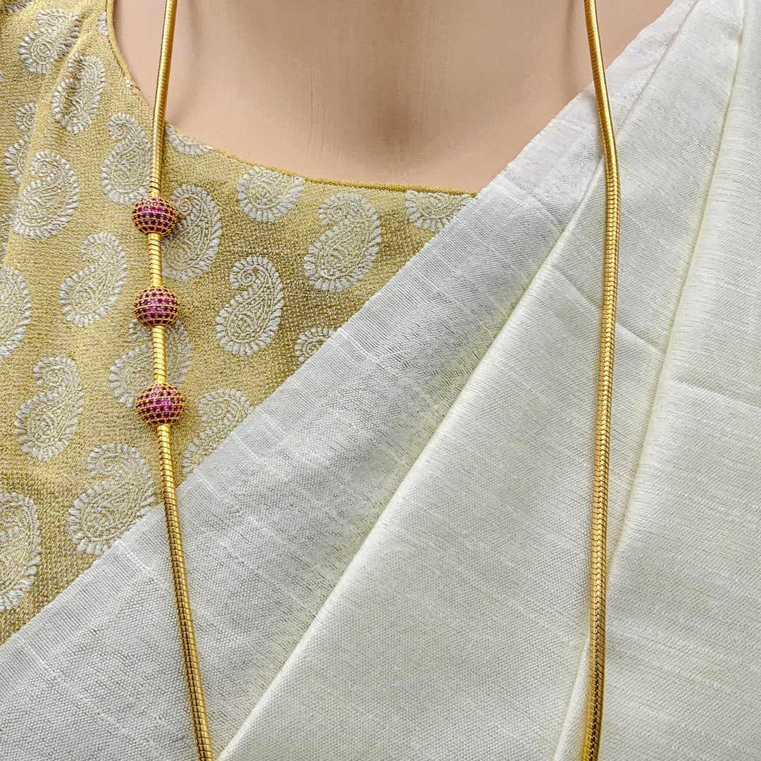 Side Pendent Silver Chain