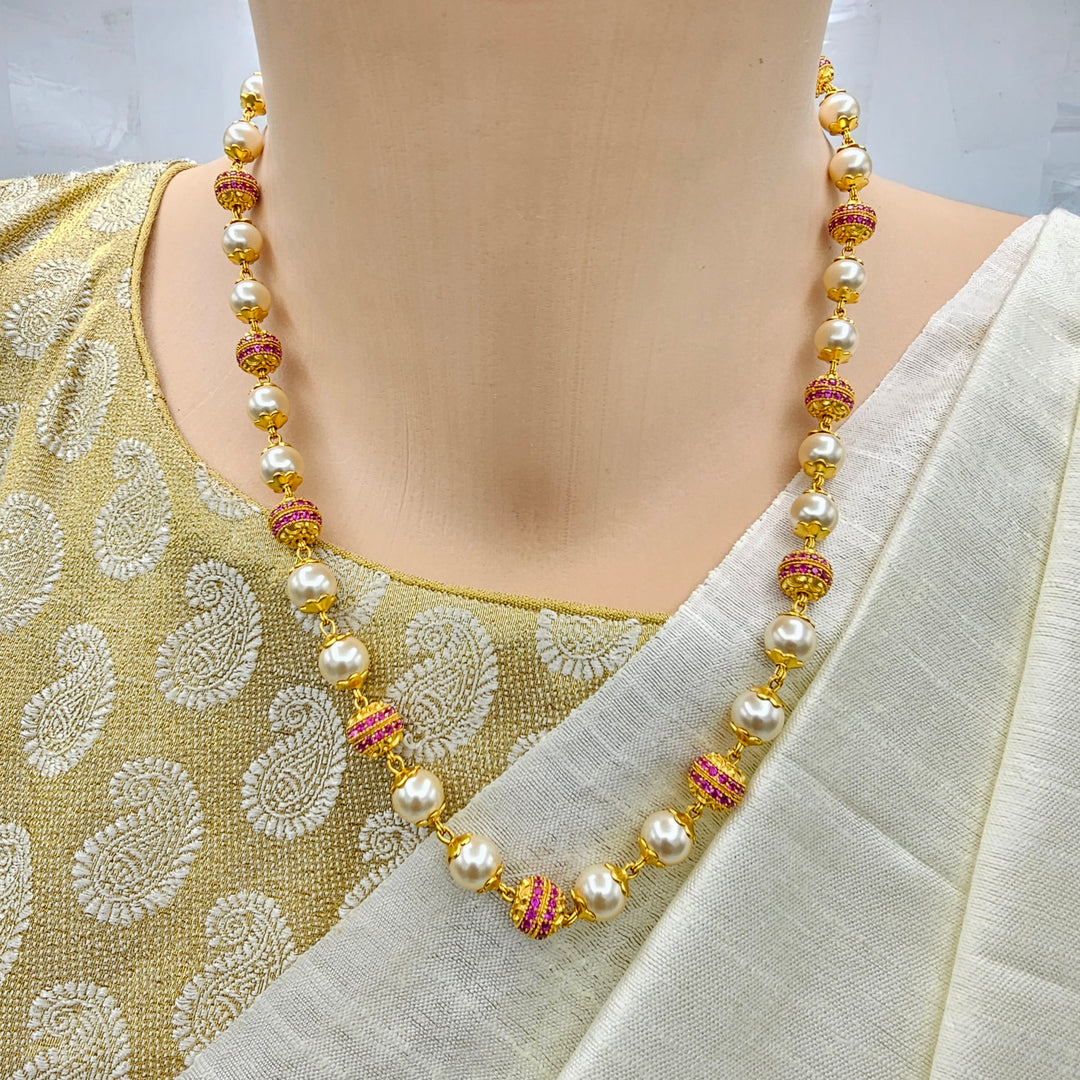 Rich CZ ball Silver Chain