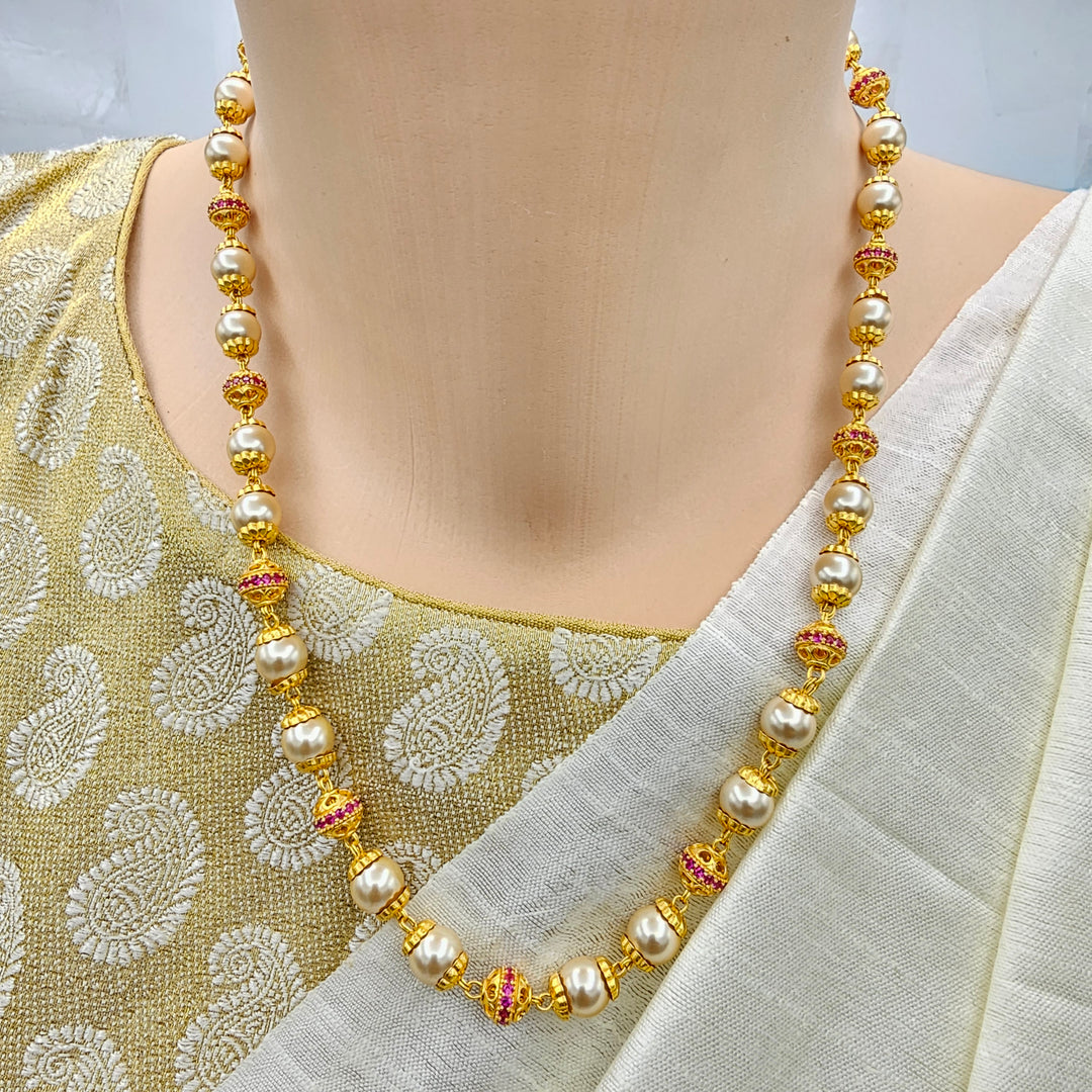 Rich CZ ball Silver Chain