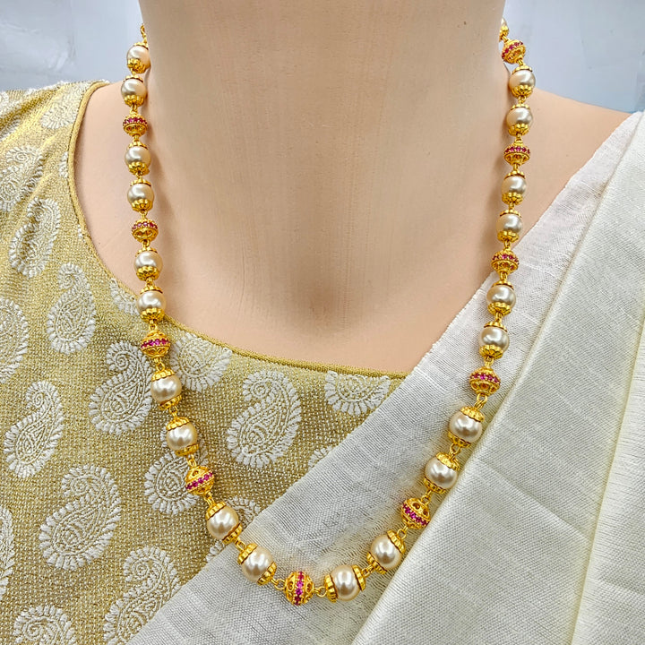 Rich CZ ball Silver Chain