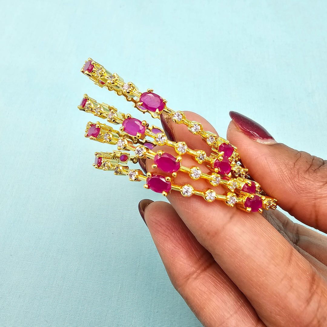 Kids Pink Bangles 4Pc Set