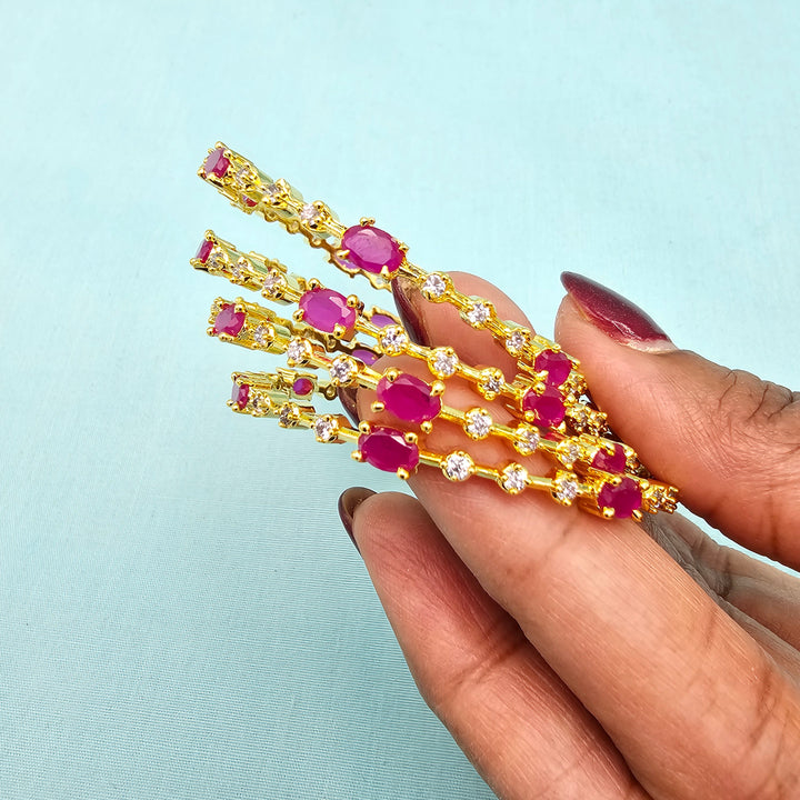 Kids Pink Bangles 4Pc Set