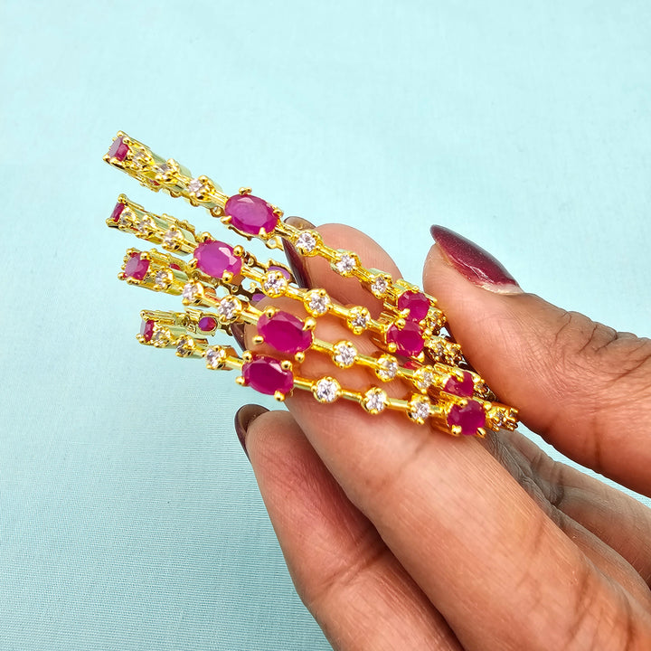 Kids Pink Bangles 4Pc Set