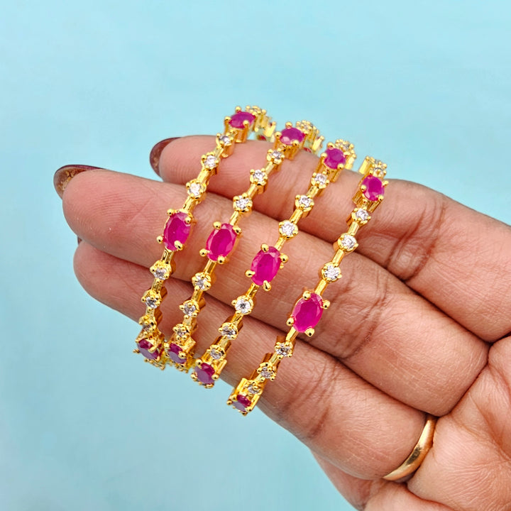 Kids Pink Bangles 4Pc Set