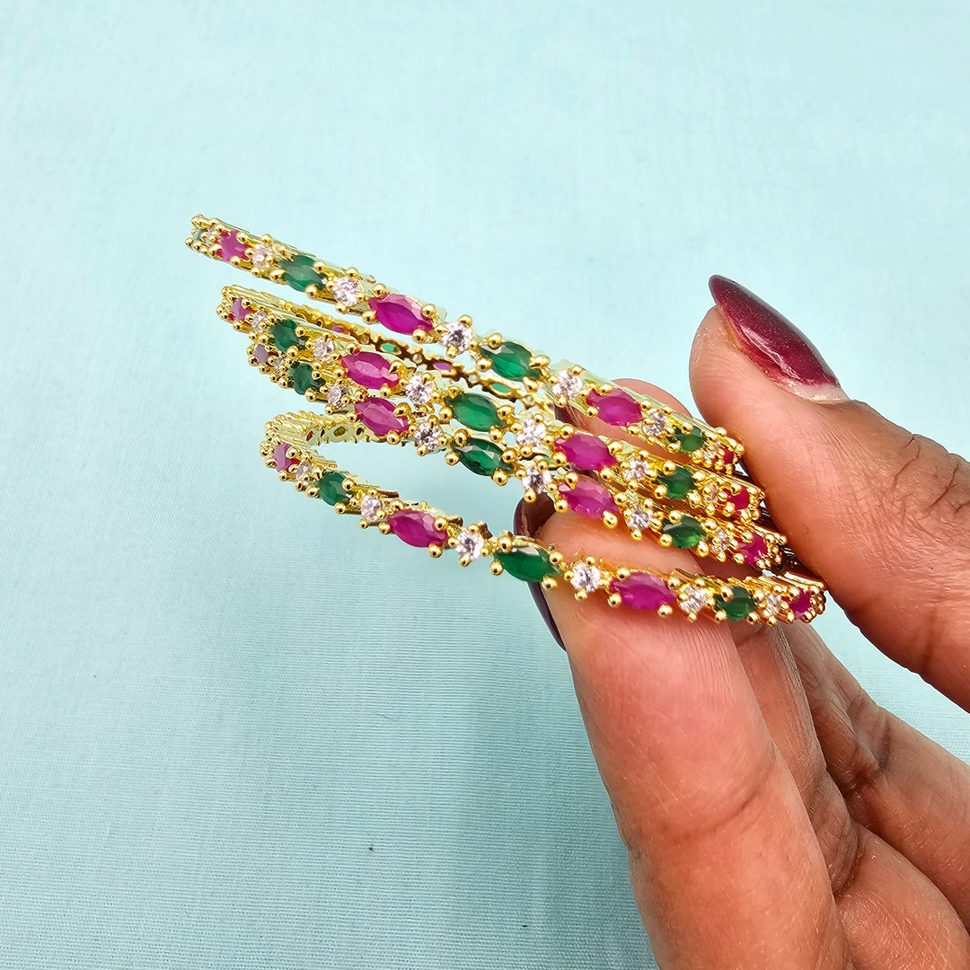 Kids Pink Bangles 4Pc Set