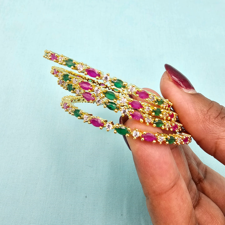 Kids Pink Bangles 4Pc Set