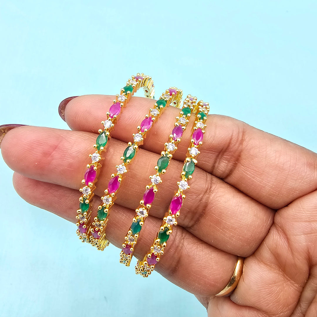 Kids Pink Bangles 4Pc Set