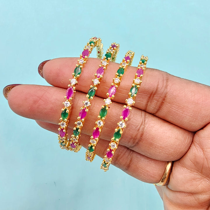 Kids Pink Bangles 4Pc Set