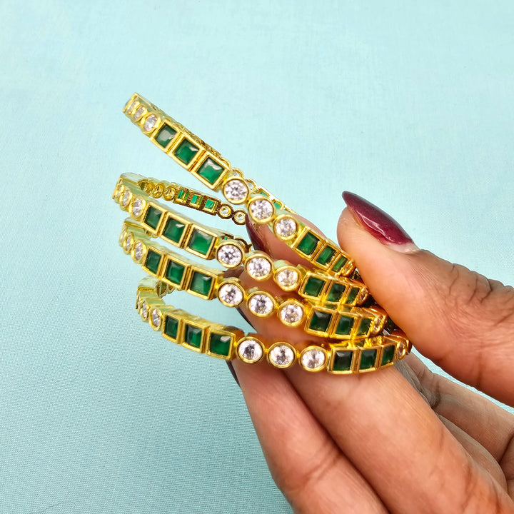 Kids Emerald Bangles 4Pc