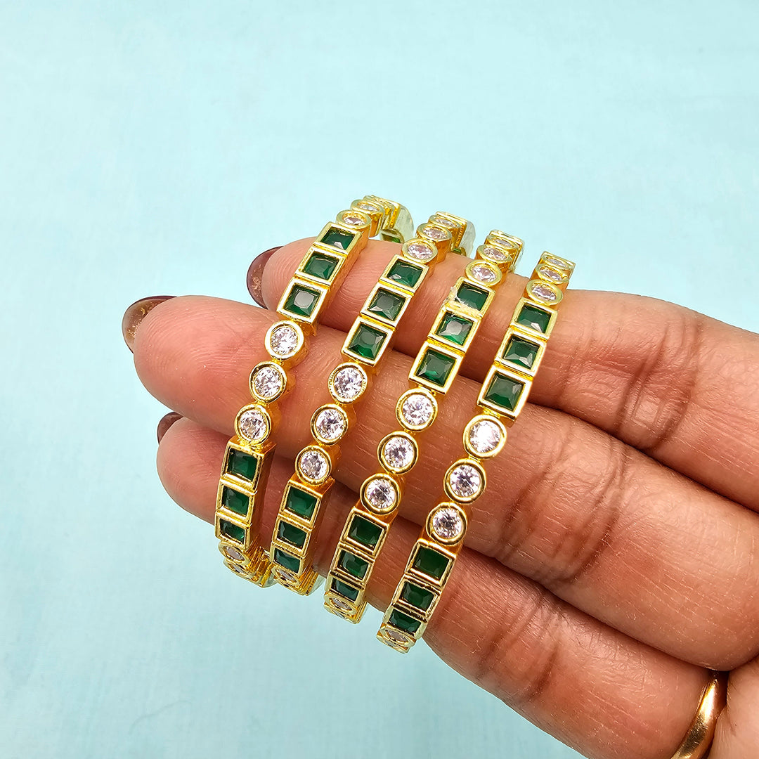 Kids Emerald Bangles 4Pc