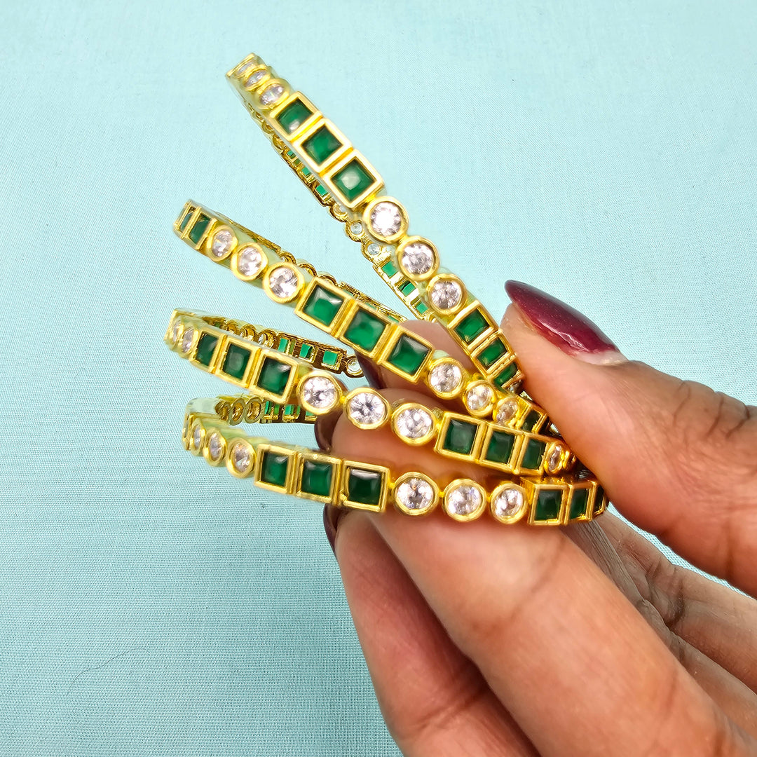 Kids Emerald Bangles 4Pc