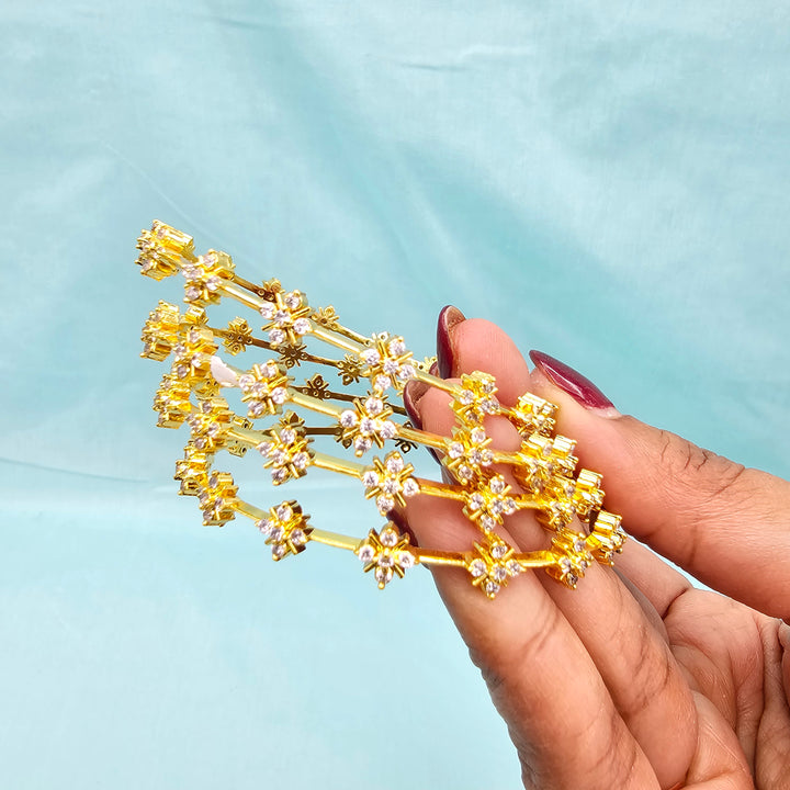 White CZ Stone Bangles
